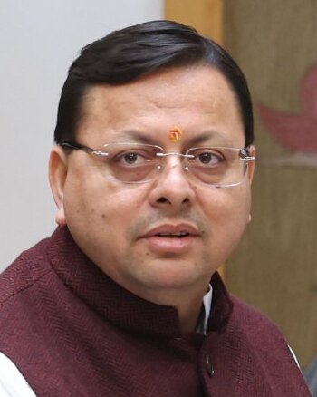 Portrait of Pushkar Singh Dhami, Chief Minister of Uttarakhand