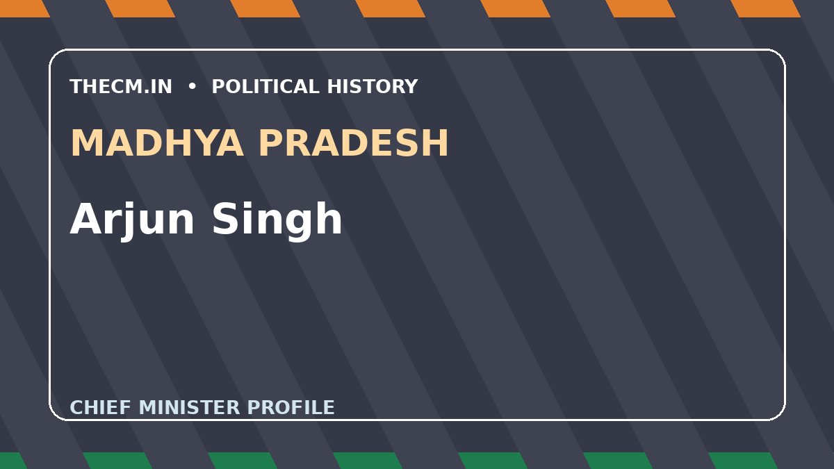 Arjun Singh – Chief Minister profile of Madhya Pradesh