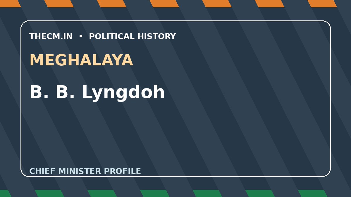 B. B. Lyngdoh – Chief Minister profile of Meghalaya