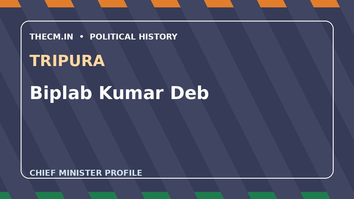 Biplab Kumar Deb – Chief Minister profile of Tripura