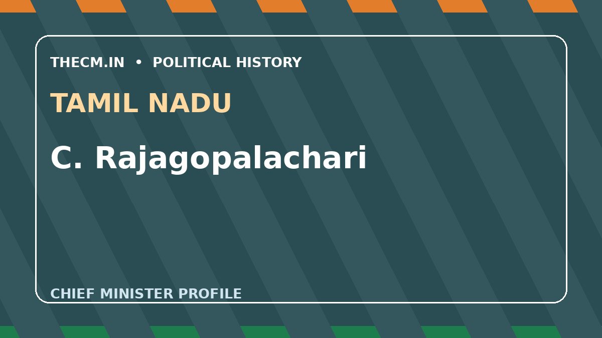 C. Rajagopalachari – Chief Minister profile of Tamil Nadu