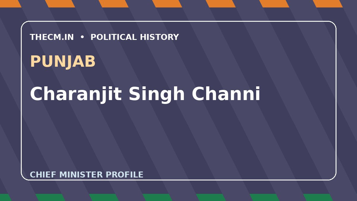 Charanjit Singh Channi – Chief Minister profile of Punjab
