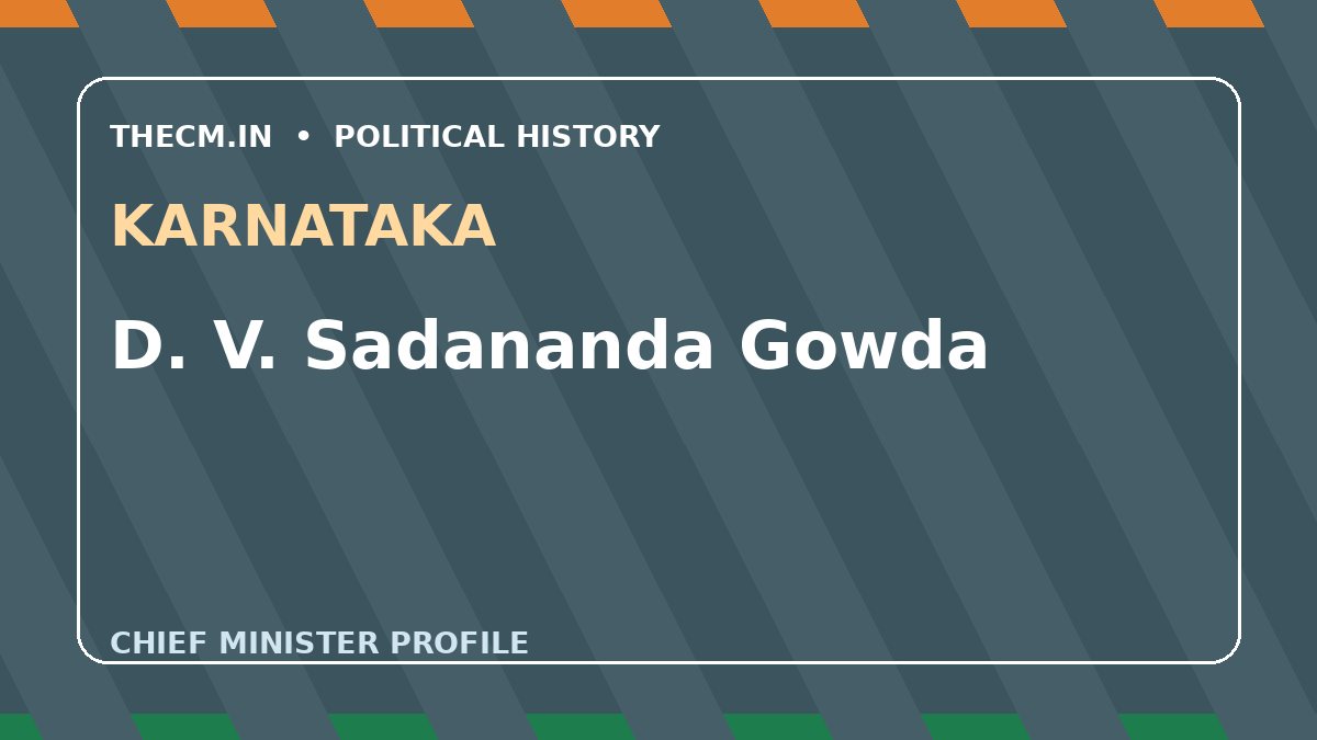 D. V. Sadananda Gowda – Chief Minister profile of Karnataka