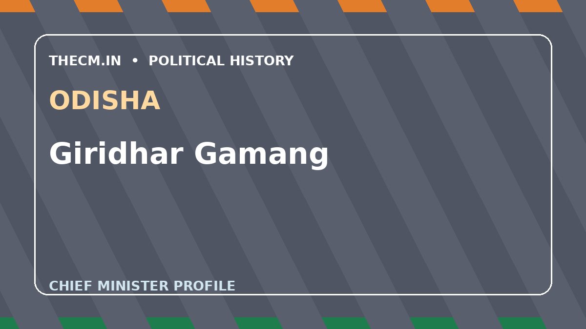 Giridhar Gamang – Chief Minister profile of Odisha