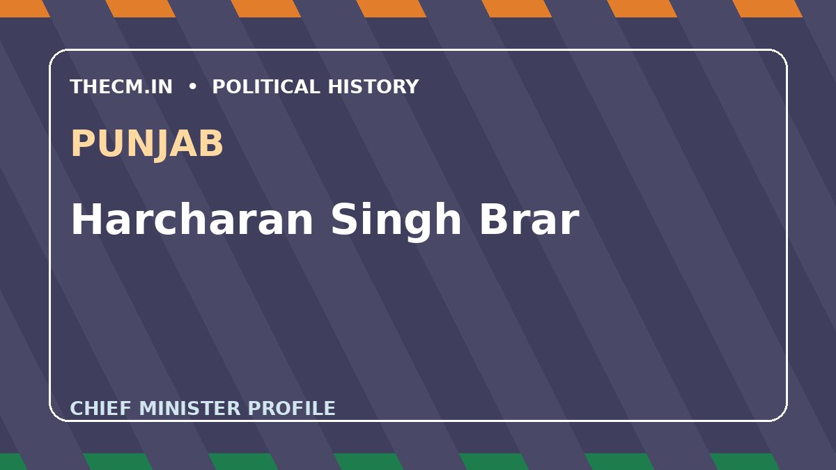 Harcharan Singh Brar – Chief Minister profile of Punjab