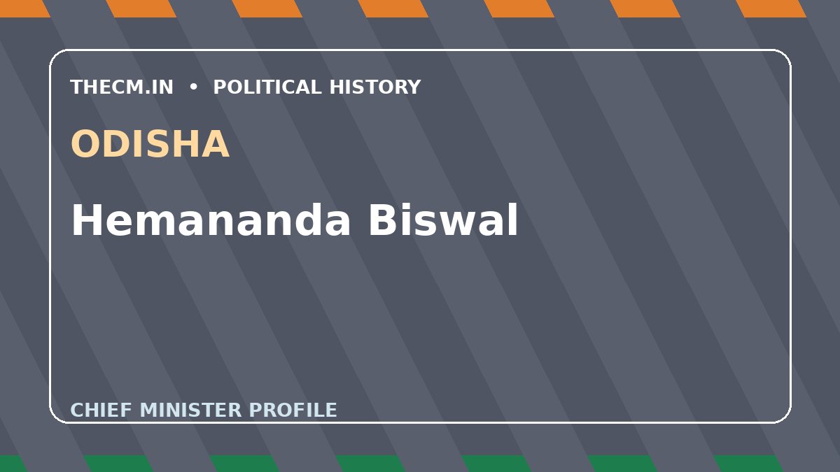 Hemananda Biswal – Chief Minister profile of Odisha