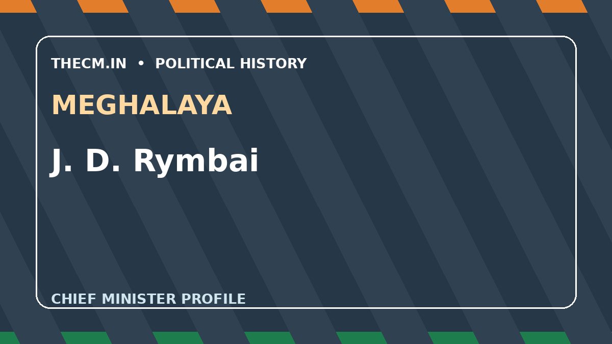 J. D. Rymbai – Chief Minister profile of Meghalaya