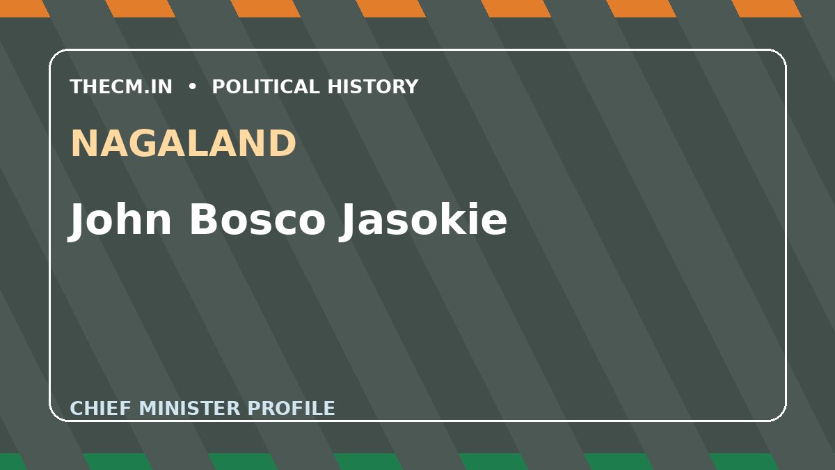 John Bosco Jasokie – Chief Minister profile of Nagaland