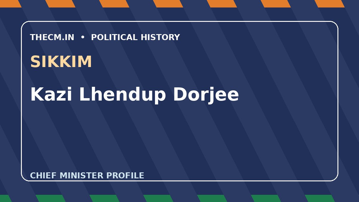 Kazi Lhendup Dorjee – Chief Minister profile of Sikkim