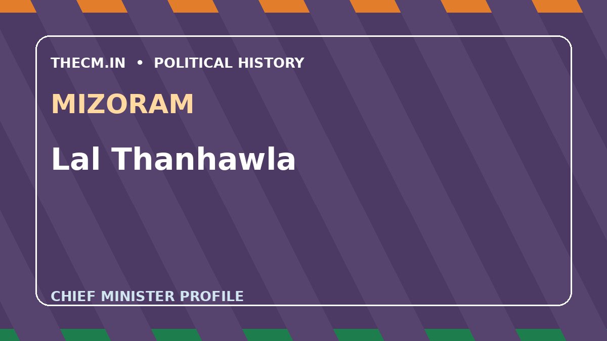 Lal Thanhawla – Chief Minister profile of Mizoram