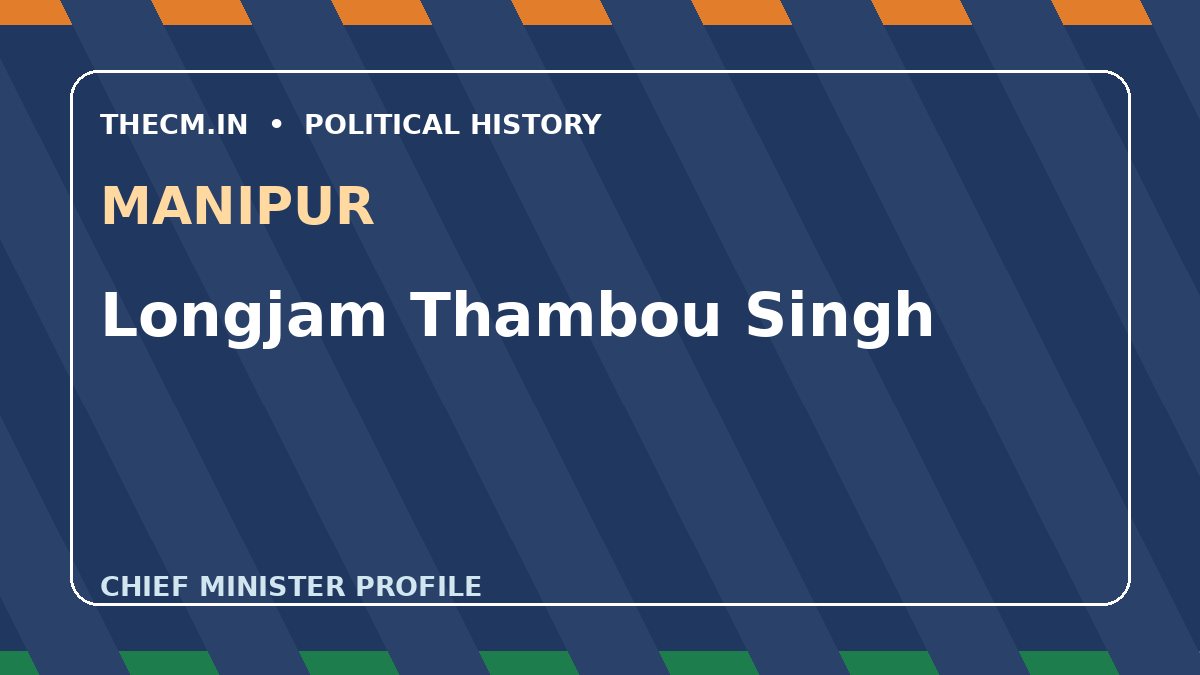 Longjam Thambou Singh – Chief Minister profile of Manipur