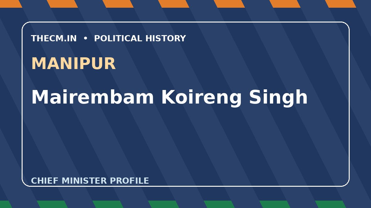 Mairembam Koireng Singh – Chief Minister profile of Manipur