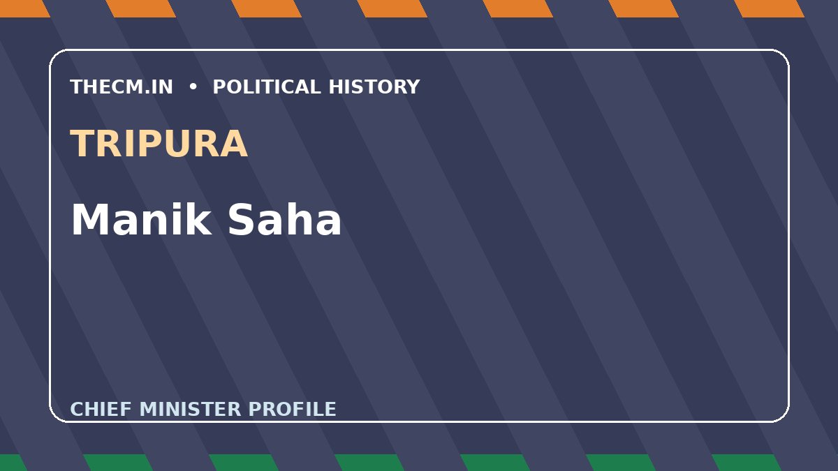 Manik Saha – Chief Minister profile of Tripura