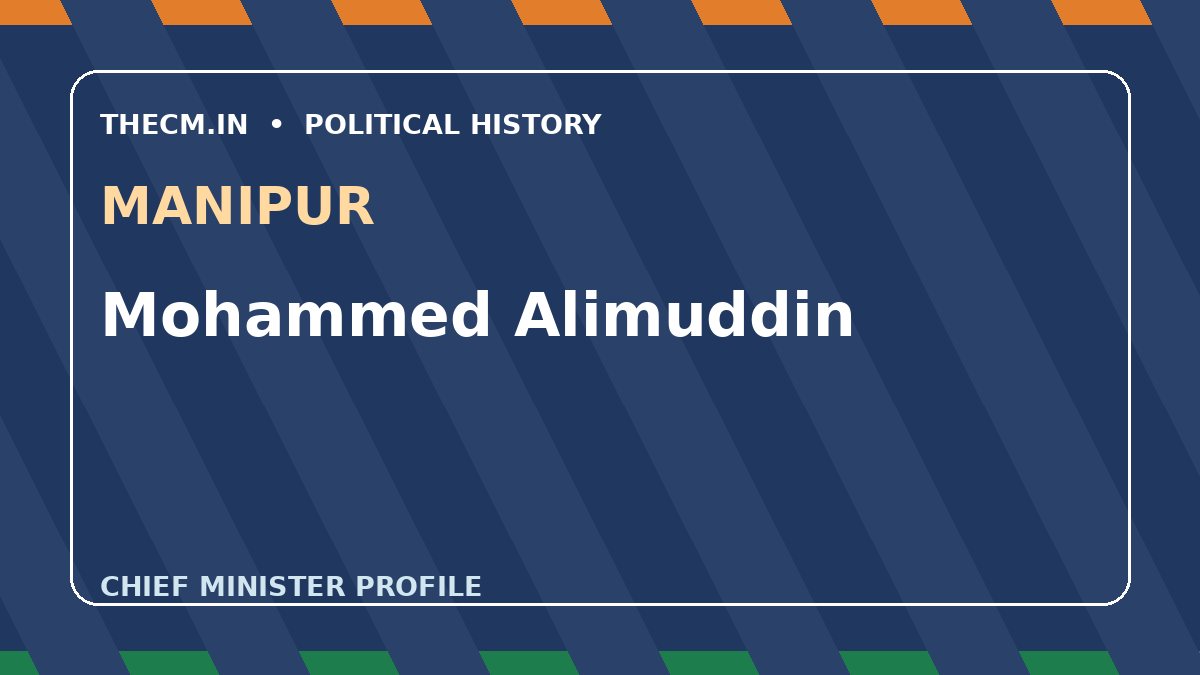 Mohammed Alimuddin – Chief Minister profile of Manipur