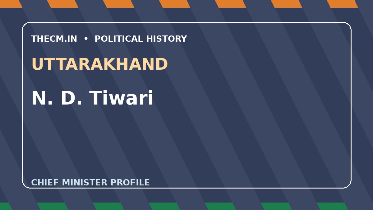 N. D. Tiwari – Chief Minister profile of Uttarakhand