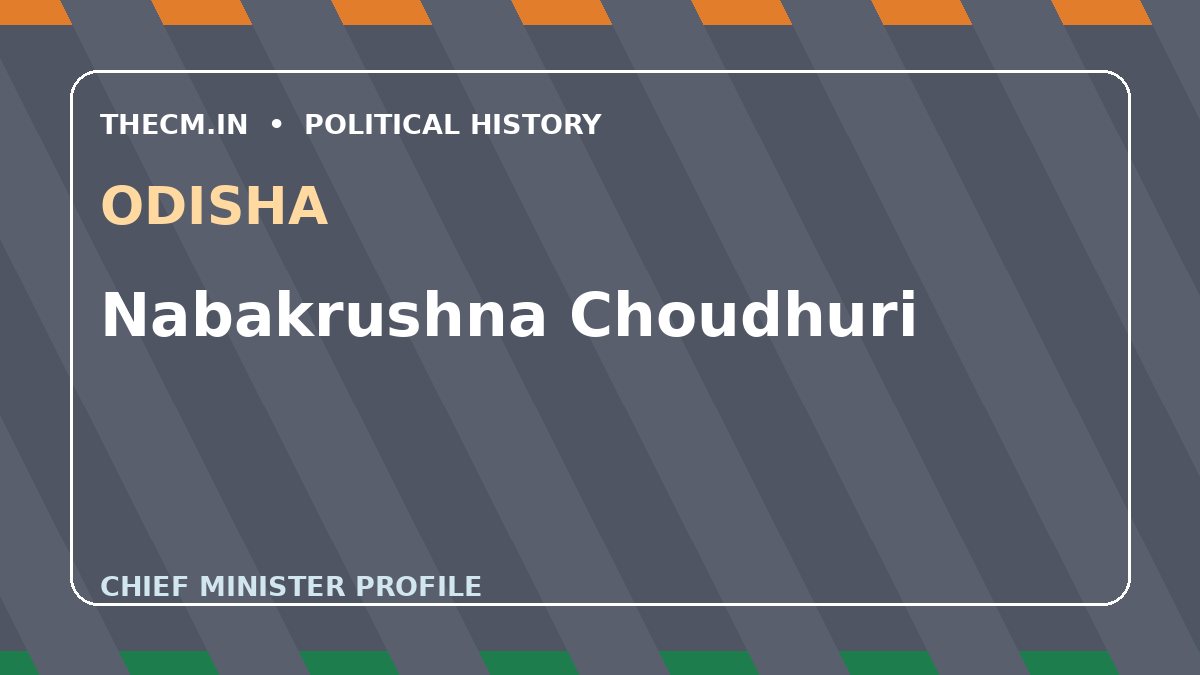 Nabakrushna Choudhuri – Chief Minister profile of Odisha