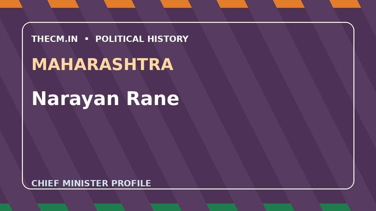 Narayan Rane – Chief Minister profile of Maharashtra