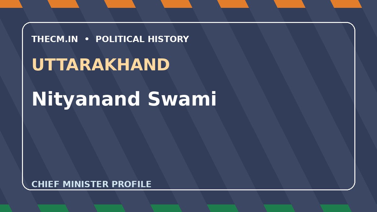 Nityanand Swami – Chief Minister profile of Uttarakhand