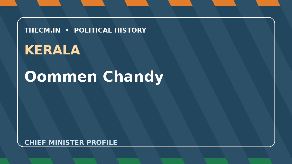 Oommen Chandy – Chief Minister profile of Kerala