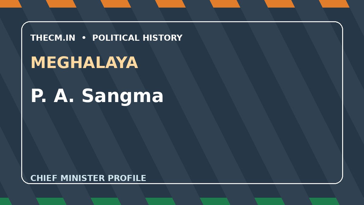 P. A. Sangma – Chief Minister profile of Meghalaya