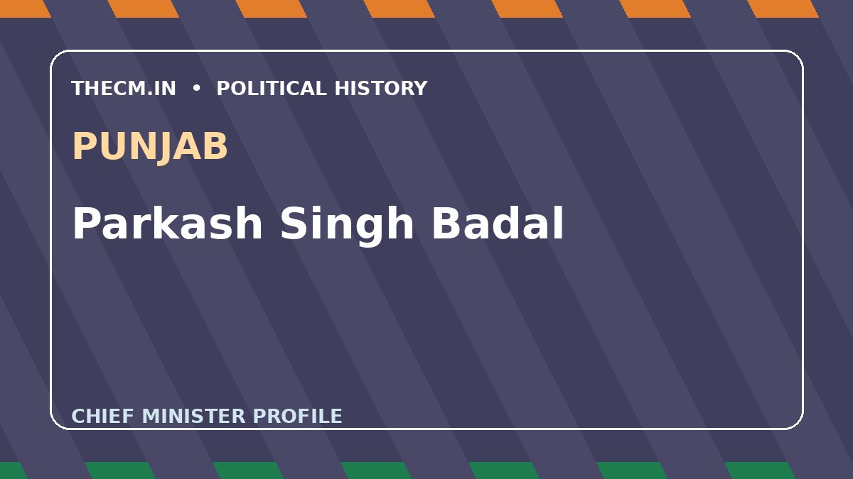 Parkash Singh Badal – Chief Minister profile of Punjab