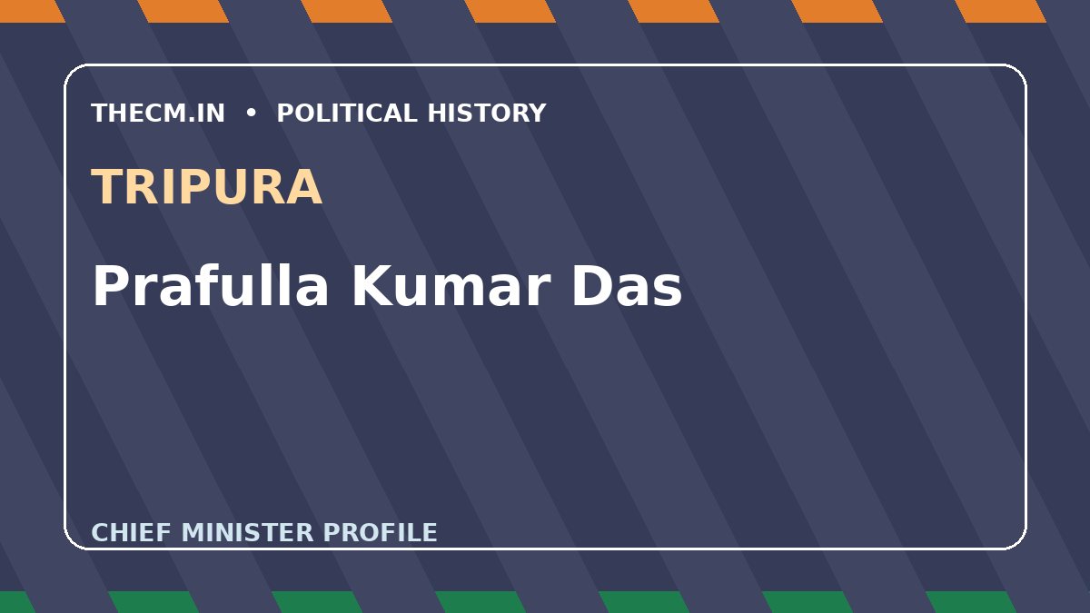 Prafulla Kumar Das – Chief Minister profile of Tripura