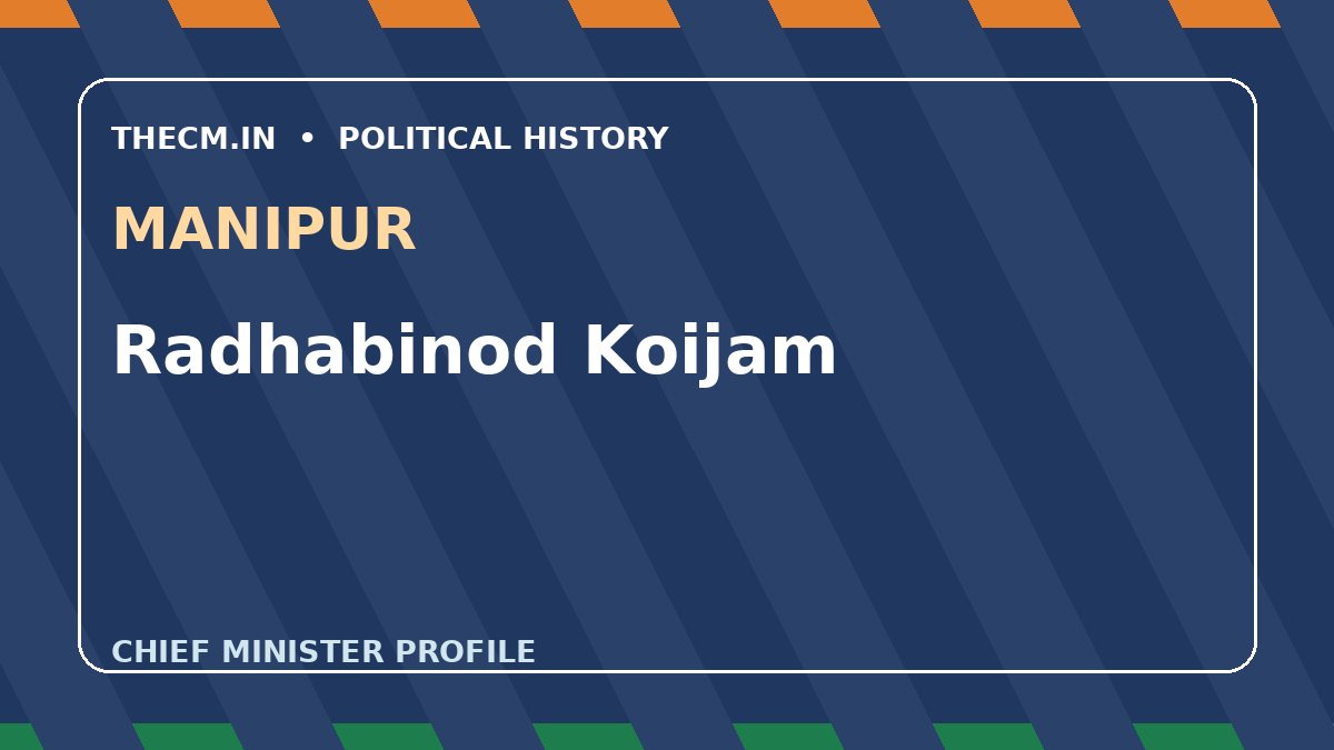 Radhabinod Koijam – Chief Minister profile of Manipur