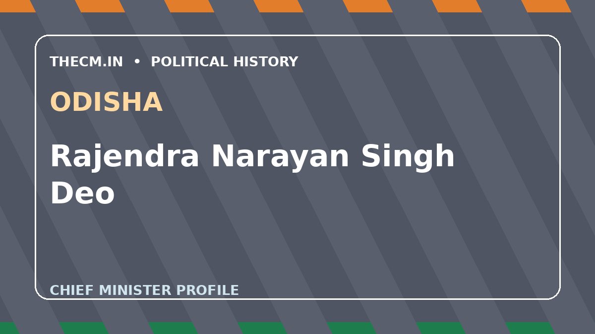 Rajendra Narayan Singh Deo – Chief Minister profile of Odisha