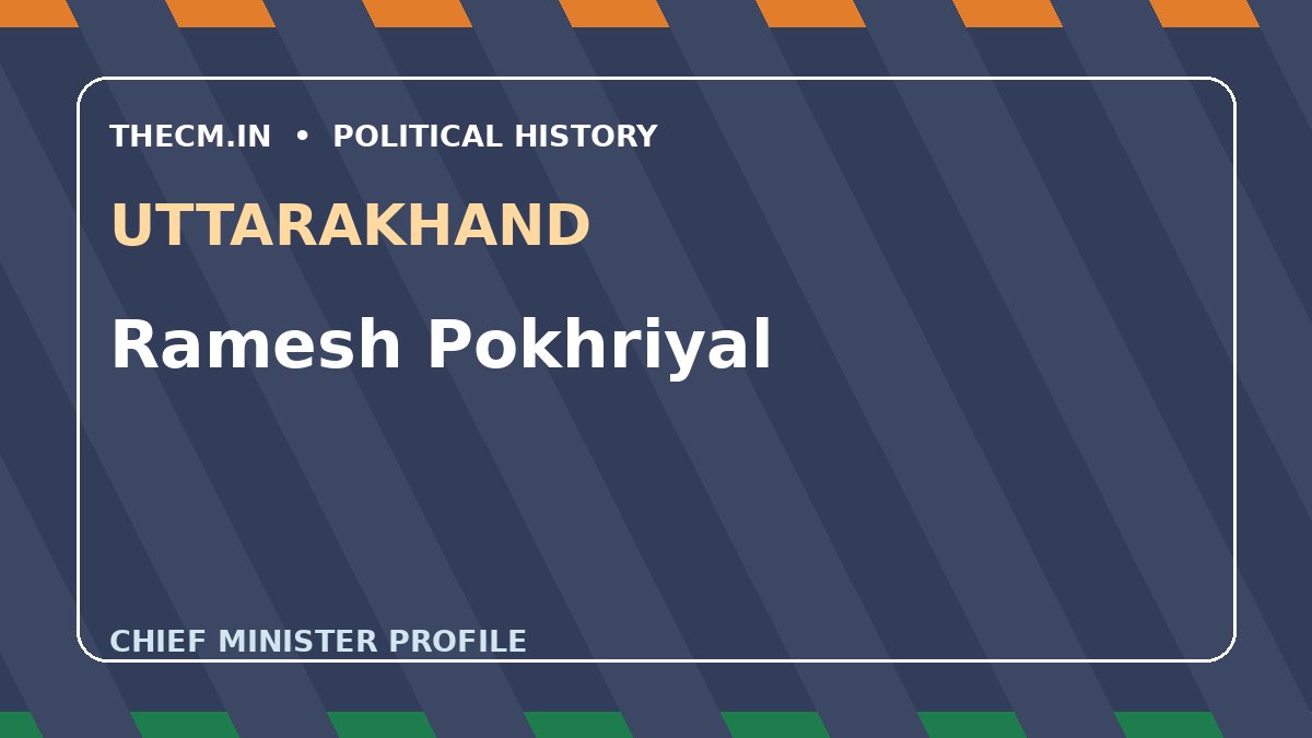 Ramesh Pokhriyal – Chief Minister profile of Uttarakhand
