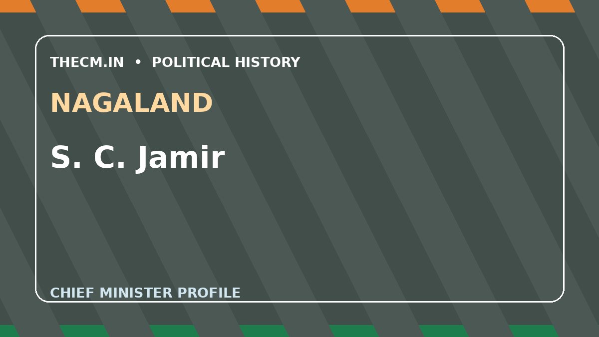 S. C. Jamir – Chief Minister profile of Nagaland