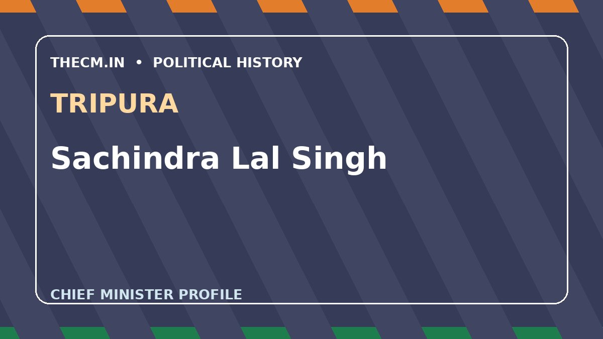 Sachindra Lal Singh – Chief Minister profile of Tripura