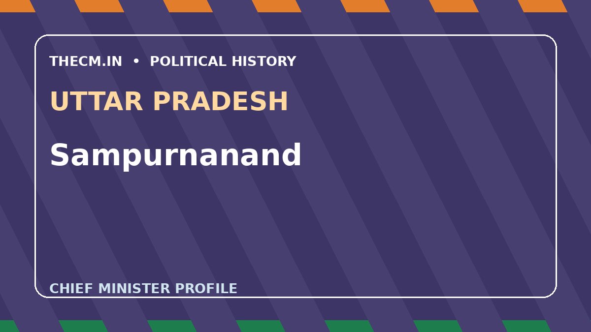 Sampurnanand – Chief Minister profile of Uttar Pradesh