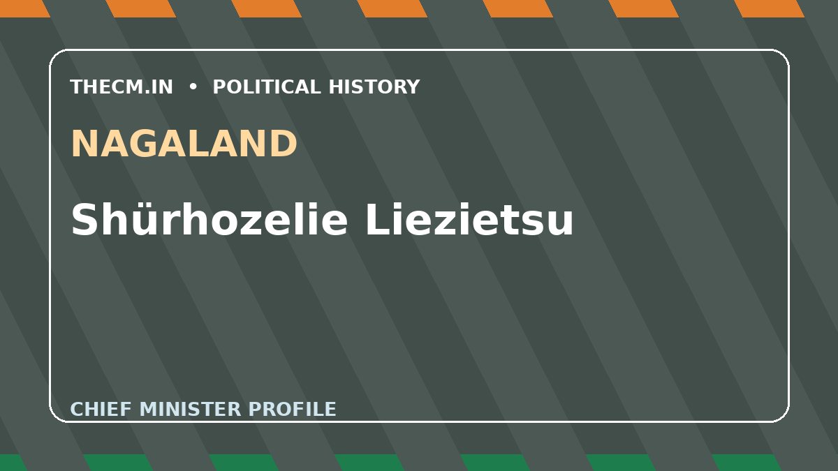Shürhozelie Liezietsu – Chief Minister profile of Nagaland