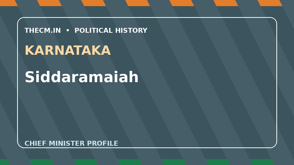 Siddaramaiah – Chief Minister profile of Karnataka
