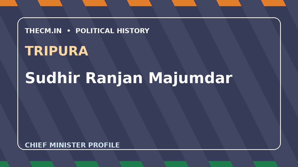 Sudhir Ranjan Majumdar – Chief Minister profile of Tripura