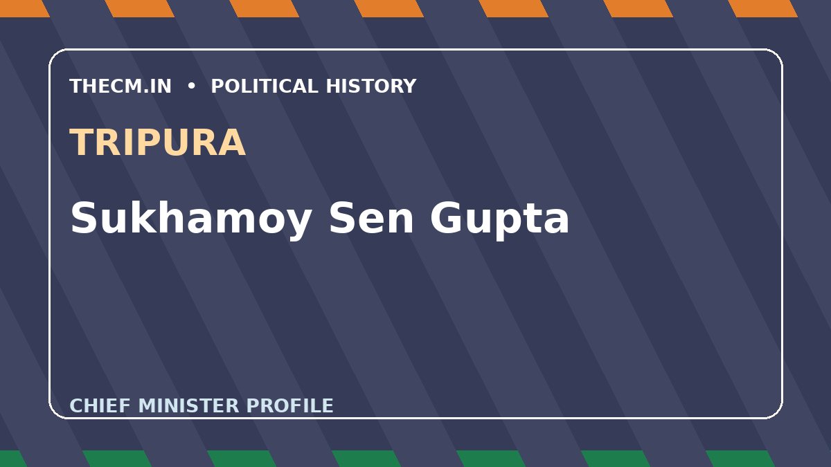 Sukhamoy Sen Gupta – Chief Minister profile of Tripura