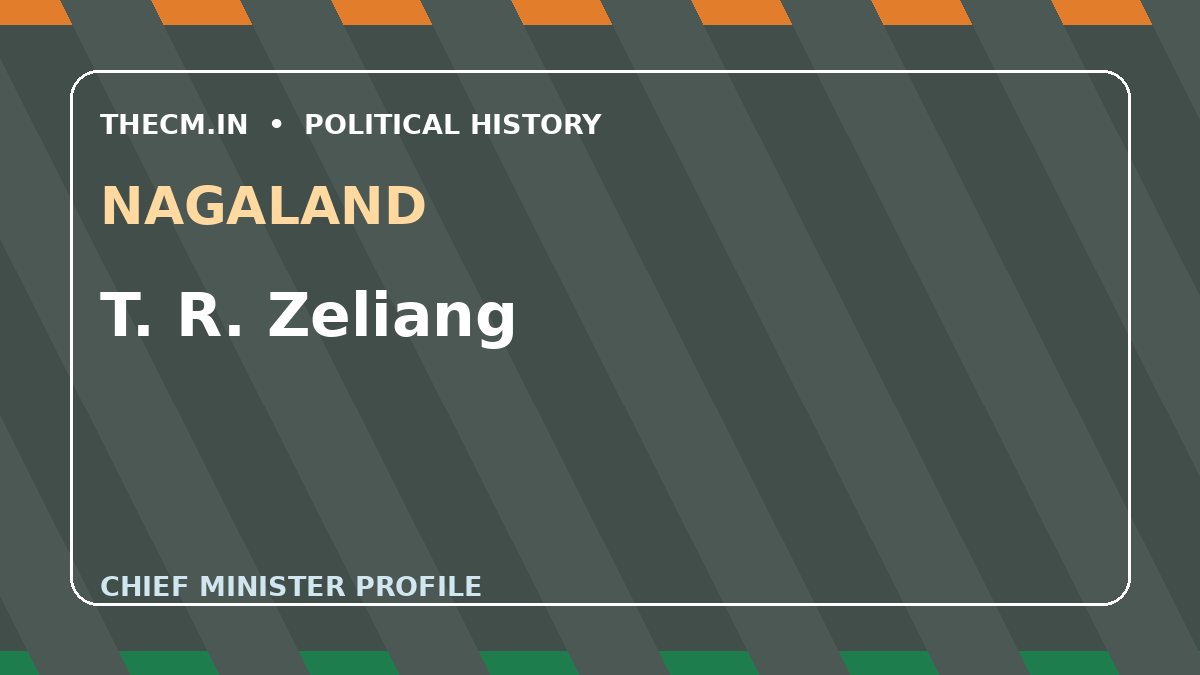 T. R. Zeliang – Chief Minister profile of Nagaland