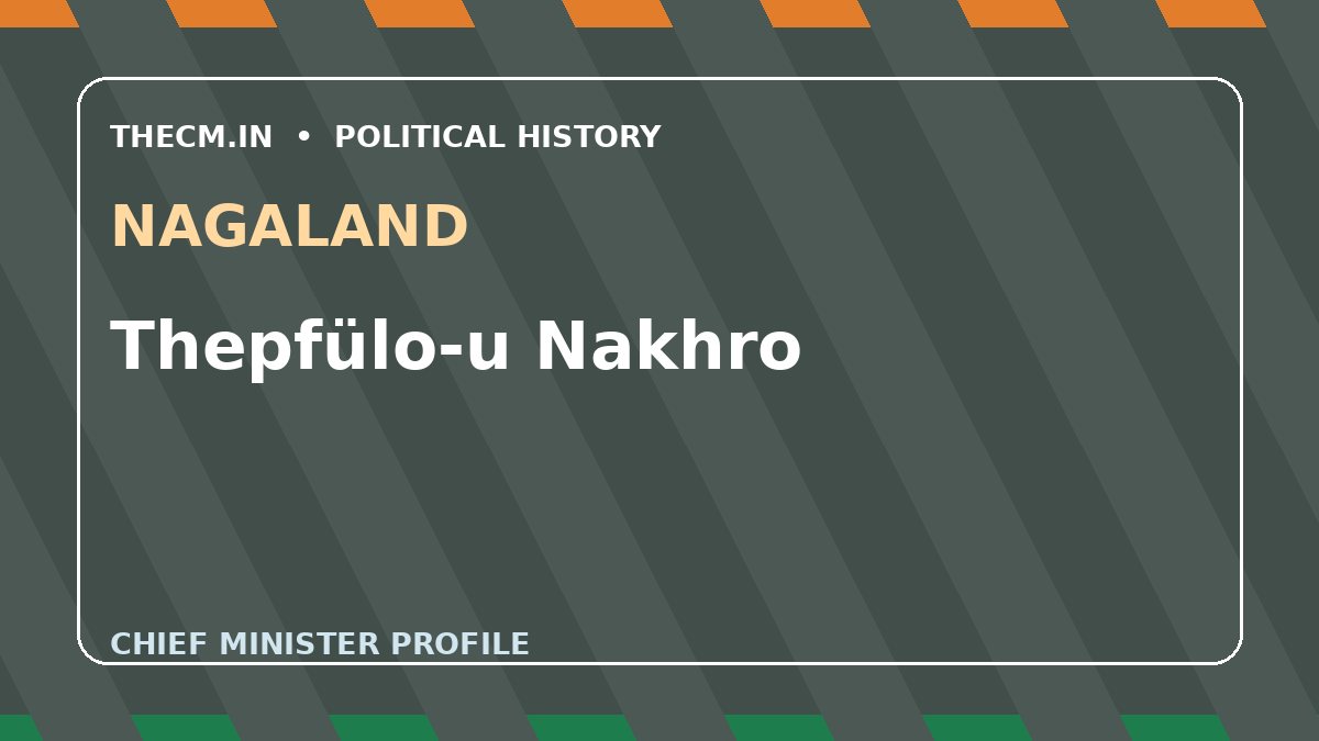 Thepfülo-u Nakhro – Chief Minister profile of Nagaland