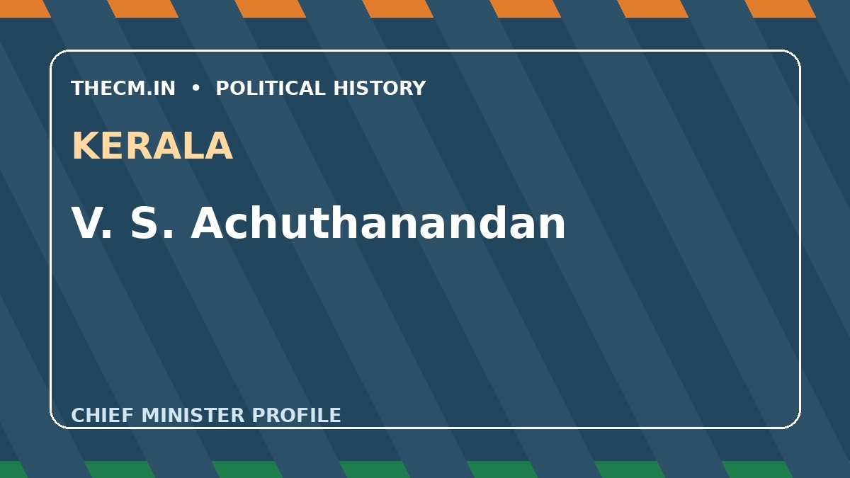 V. S. Achuthanandan – Chief Minister profile of Kerala