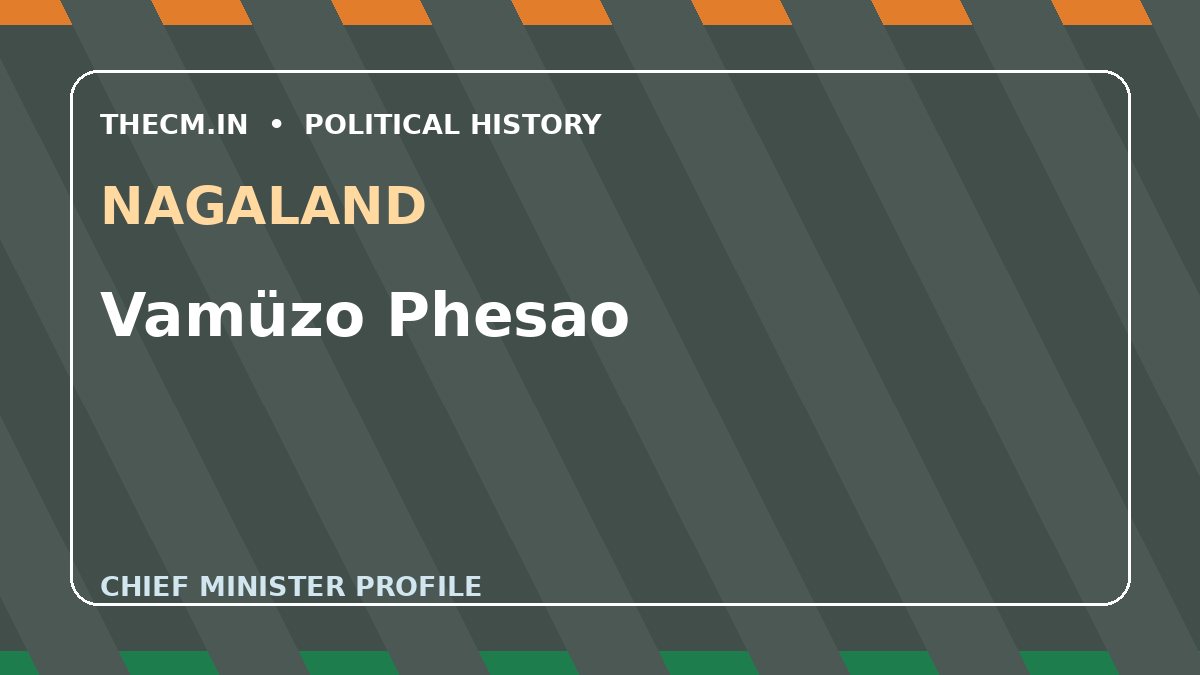 Vamüzo Phesao – Chief Minister profile of Nagaland