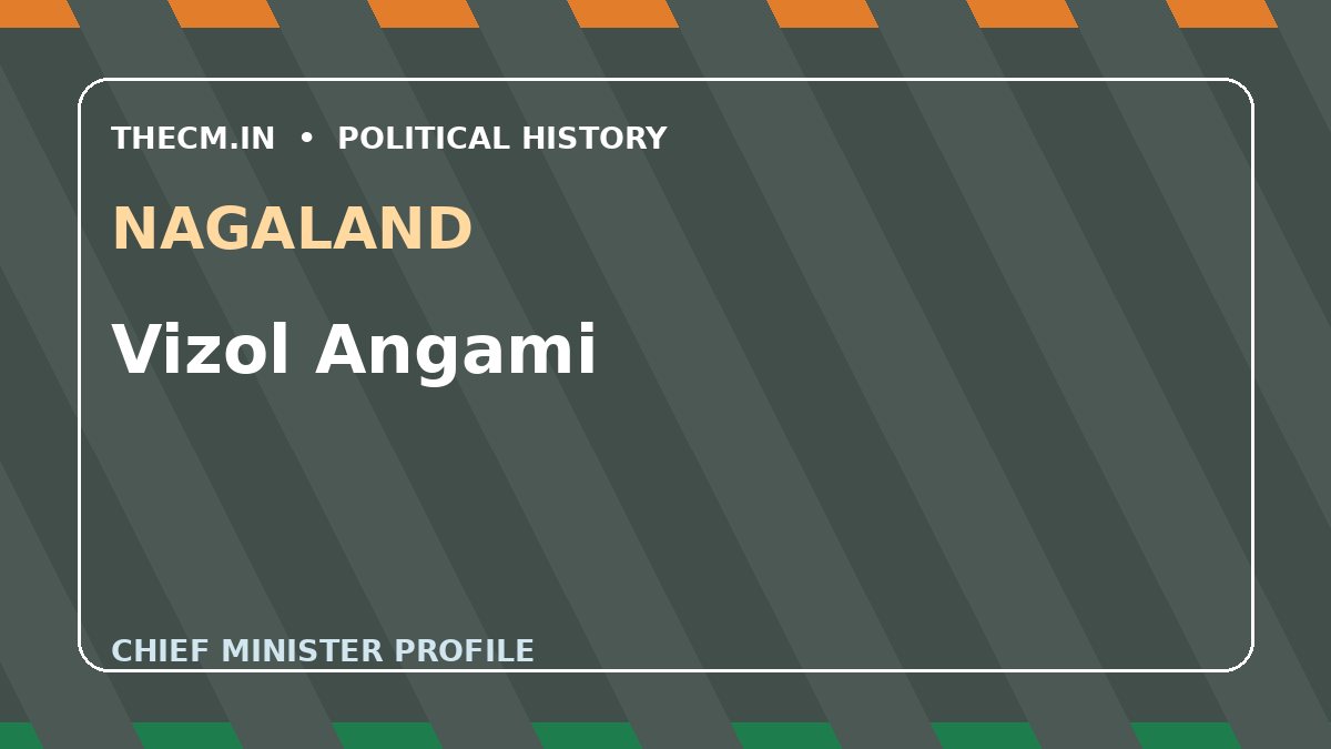Vizol Angami – Chief Minister profile of Nagaland