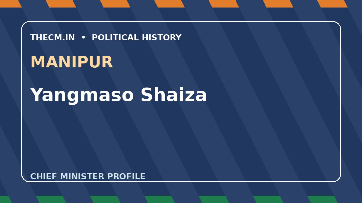 Yangmaso Shaiza – Chief Minister profile of Manipur