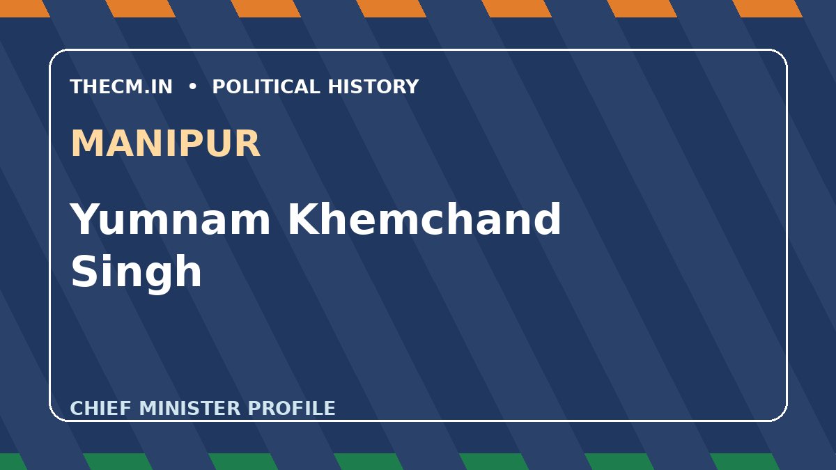 Yumnam Khemchand Singh – Chief Minister profile of Manipur