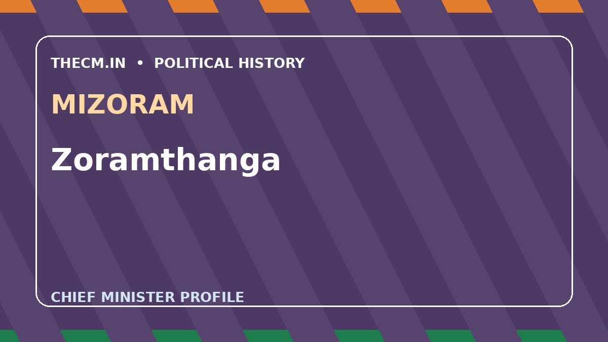 Zoramthanga – Chief Minister profile of Mizoram